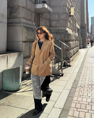 Loose-fit suede jacket