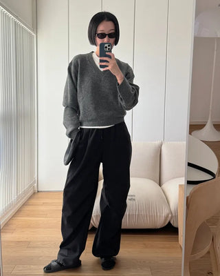 Semi-Clothed V-Neck Knit