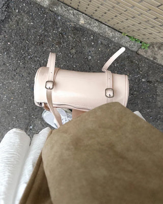 Faux leather buckle shoulder bag