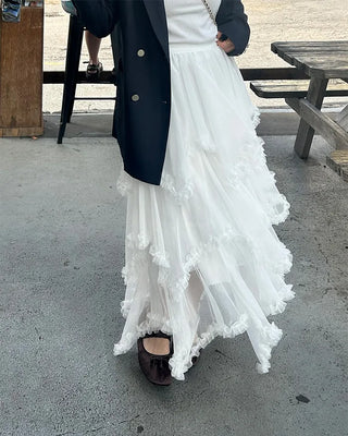 Cancan lace long skirt