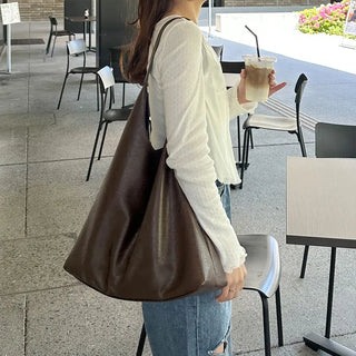Faux leather tote bag