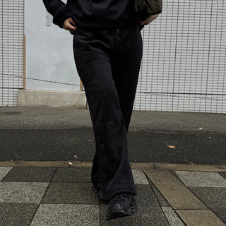 Corduroy half-zip pullover and pants set