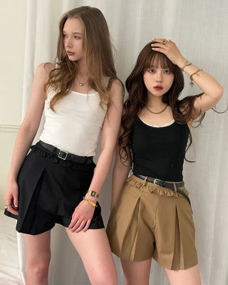 (ORIGINAL) Frill Pleated Shorts