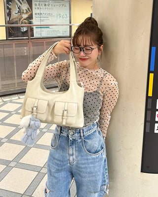 Polka Dot See-Through Long Sleeve T-Shirt