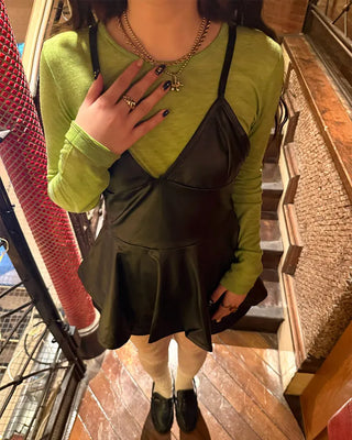 Camisole leather dress