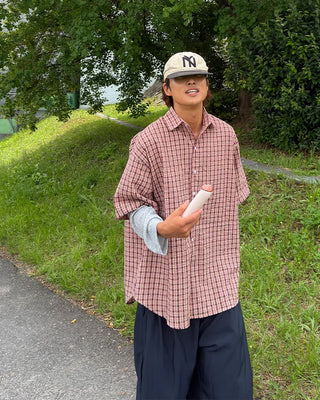 Checked half shirt