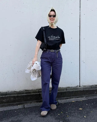 Cotton herringbone pants