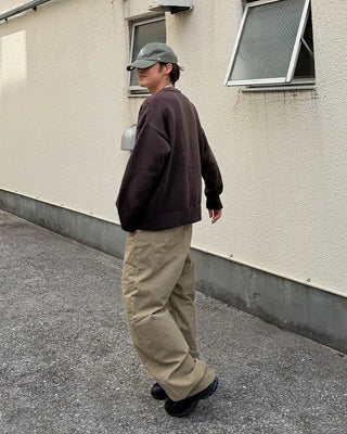 Curved cotton pants