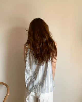 Striped button blouse