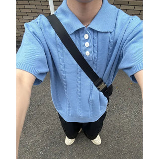Twisted short-sleeved knit
