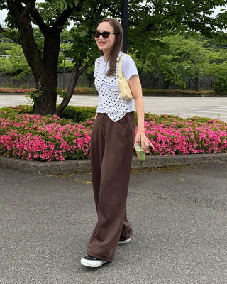 Belt loop wide sweatpants