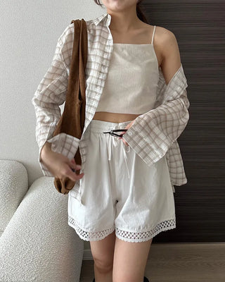 See-through check shirt