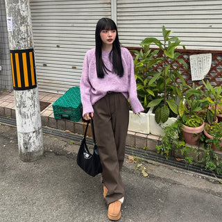 Cotton wide-leg pants