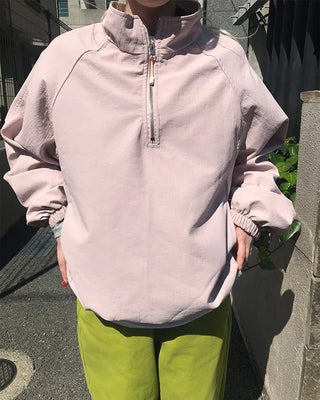 Nylon half-zip sweatshirt