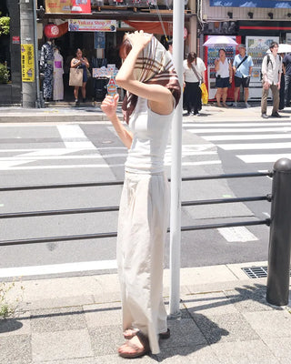 Two-pleat cotton pants