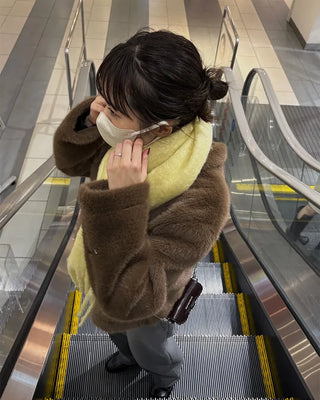 Colored fur jacket