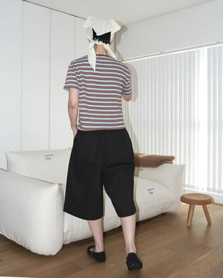 Bermuda One-Pleat Cotton Pants