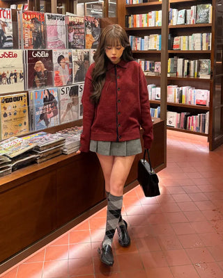 Loose-fit colored cardigan