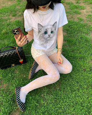 Cat print T-shirt