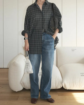 Linen check shirt