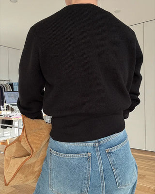 Voluminous V-neck cardigan