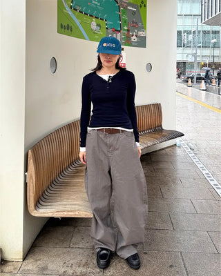 (Unisex) Studded Pocket Wide Pants