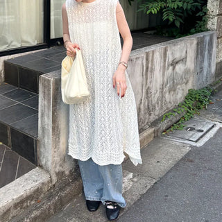 See-through long dress