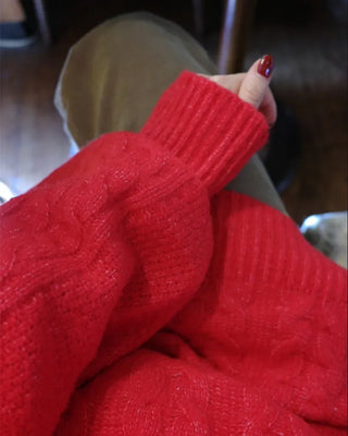 Oversized Cable Knit Long Sweater