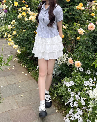 Pinstripe Cropped Shirt