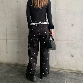 Frill Lace Banding Pants
