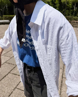 Seersucker check shirt
