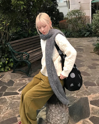 Corduroy wide-leg pants