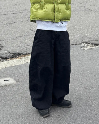 Snap pocket balloon cotton pants