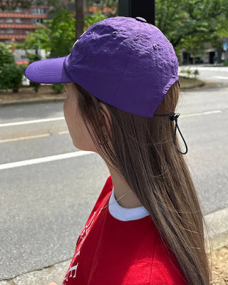 Drawstring Lettering Nylon Cap