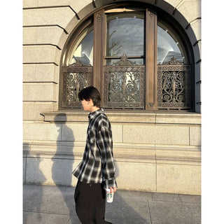 (Unisex) Oversized Check Shirt