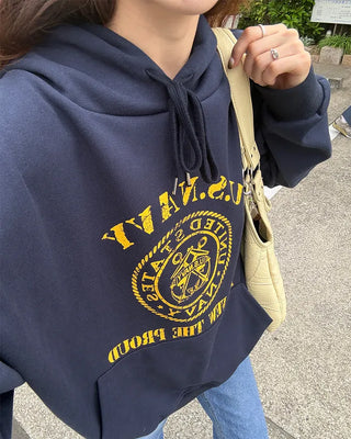 US NAVY Lettering Hooded Parka