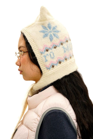[Moromoro2] Fair Isle Mohair Cat Ear Hat