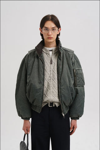 [MASONPRINCE] Sand-washed Boxy Workwear Padded Jacket