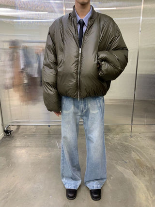 [NEVERSEEZ] Cropped Puffer Down Jacket