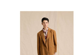 [CULTUM] Cotton Twill Double-Breasted Blazer