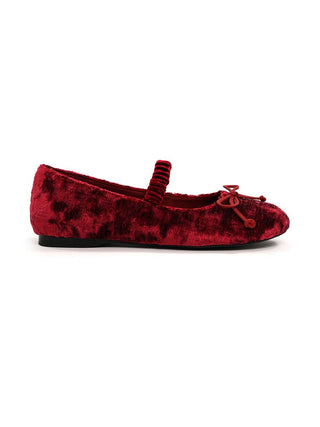 [Moromoro2] Velvet Bow Ballet Flats