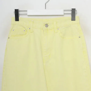 Colored straight denim pants
