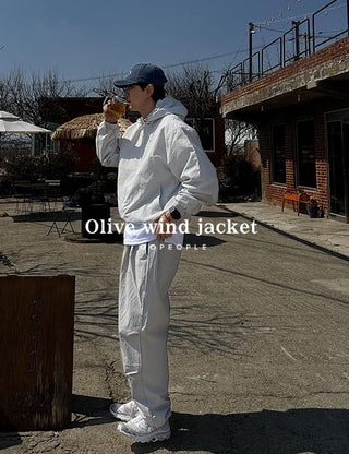 Olive Hooded Wind Jacket (4 colors)