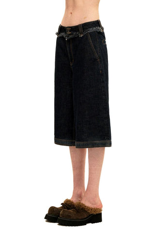 [Moromoro2] Frayed Waistband Wide Leg Jeans
