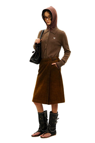 [Moromoro2] Embroidered Logo Polo Cardigan