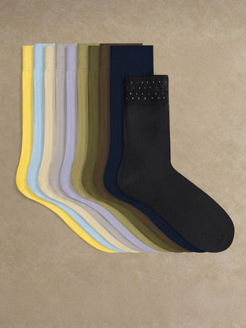 [CULTUM] Mercerized Cotton Ribbed Business Socks