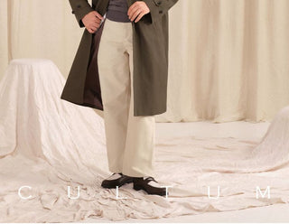 [CULTUM] Washed Cotton Balmacaan Coat