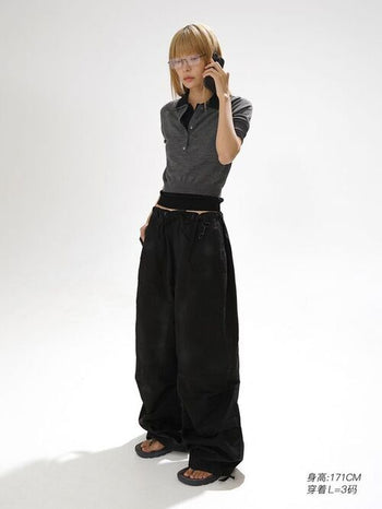 [MASONPRINCE] Washed Parachute trousers