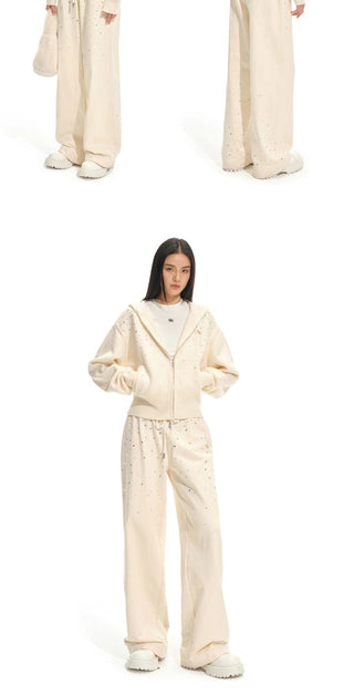 [NOTAWEAR] Rhinestone Gradient Wide Leg  Sweatpants