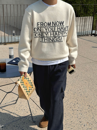 FROM NOW Intarsia Soft Knit